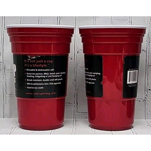 RED CUP LIVING Reusable 32 oz. PARTY Cup #4036 Set of 2 Doublewall READ!! - Picture 3 of 10